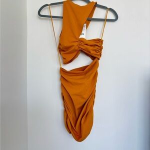 Zara Orange Midi Dress